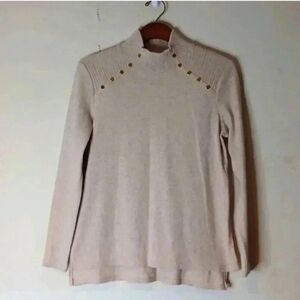 Rafaella Beige Ribbed Knit Top